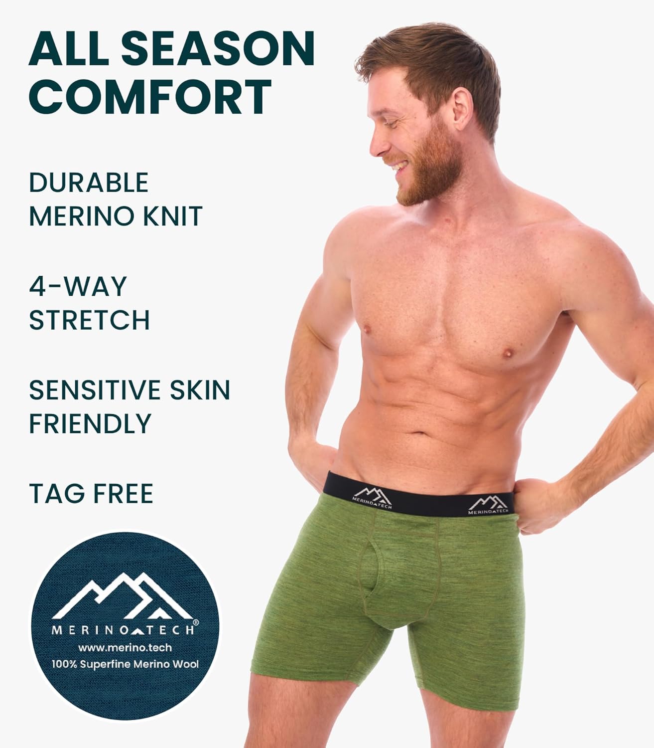 Merino.tech Merino Wool Underwear Mens - 100% Merino Wool Base Layer Boxer Briefs for Men - Image 3