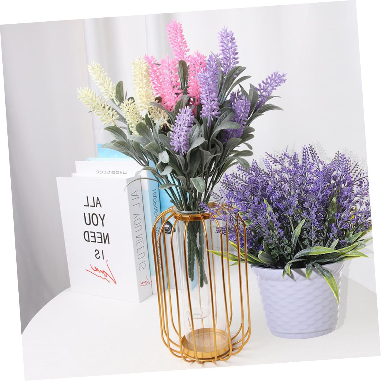 Lot De 3 Plantes Artificielles En Pot Pour Décoration De Bureau, Fleurs