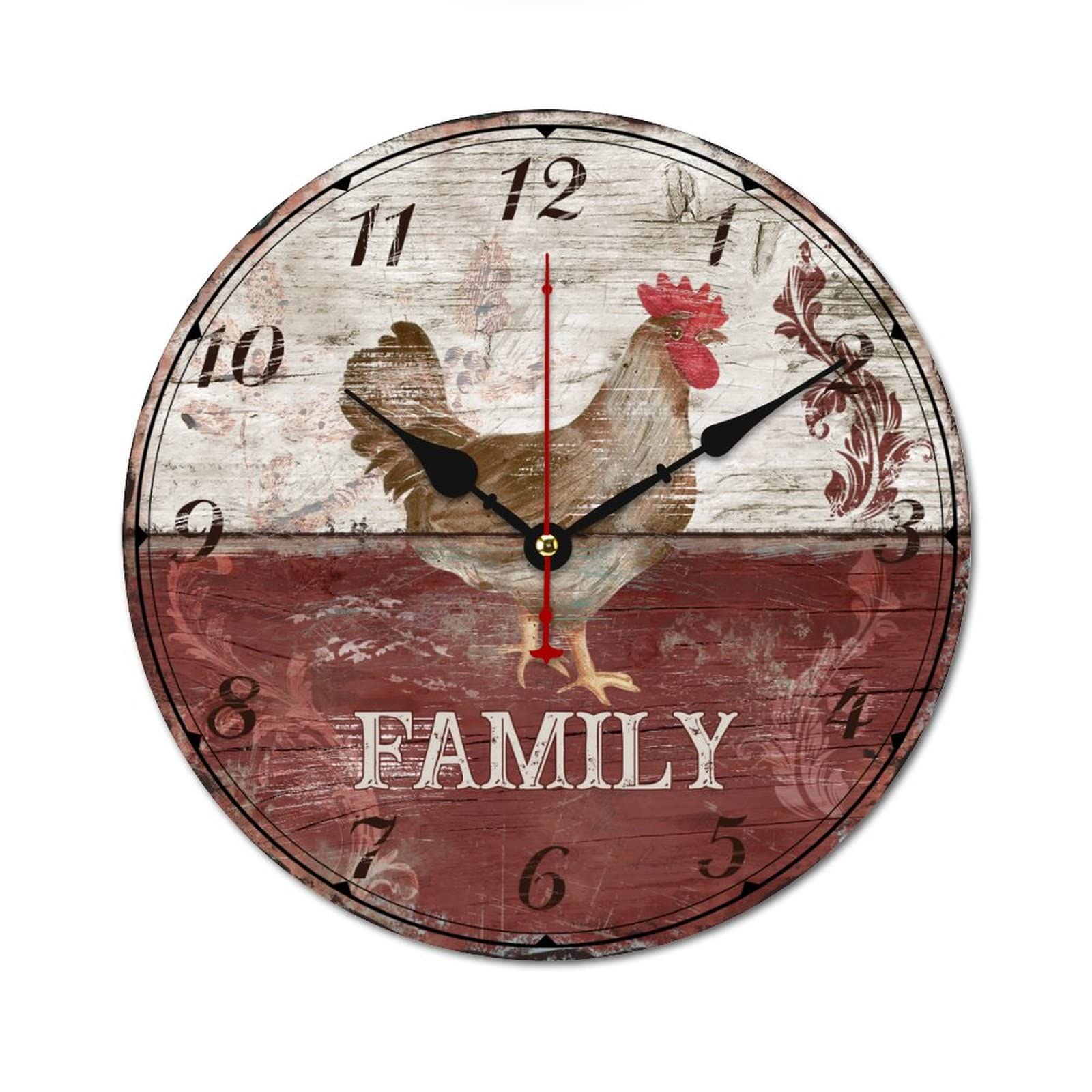 Horloge murale en bois sans tic-tac pour chambre calme