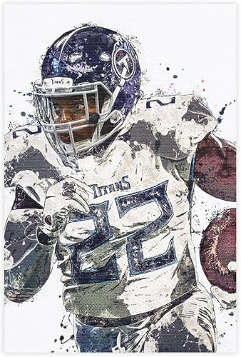 ChicReed Derrick Henry - Póster de lienzo de fútbol americano para decoración de pared pinturas impresas para sala de estar dormitorio decoración