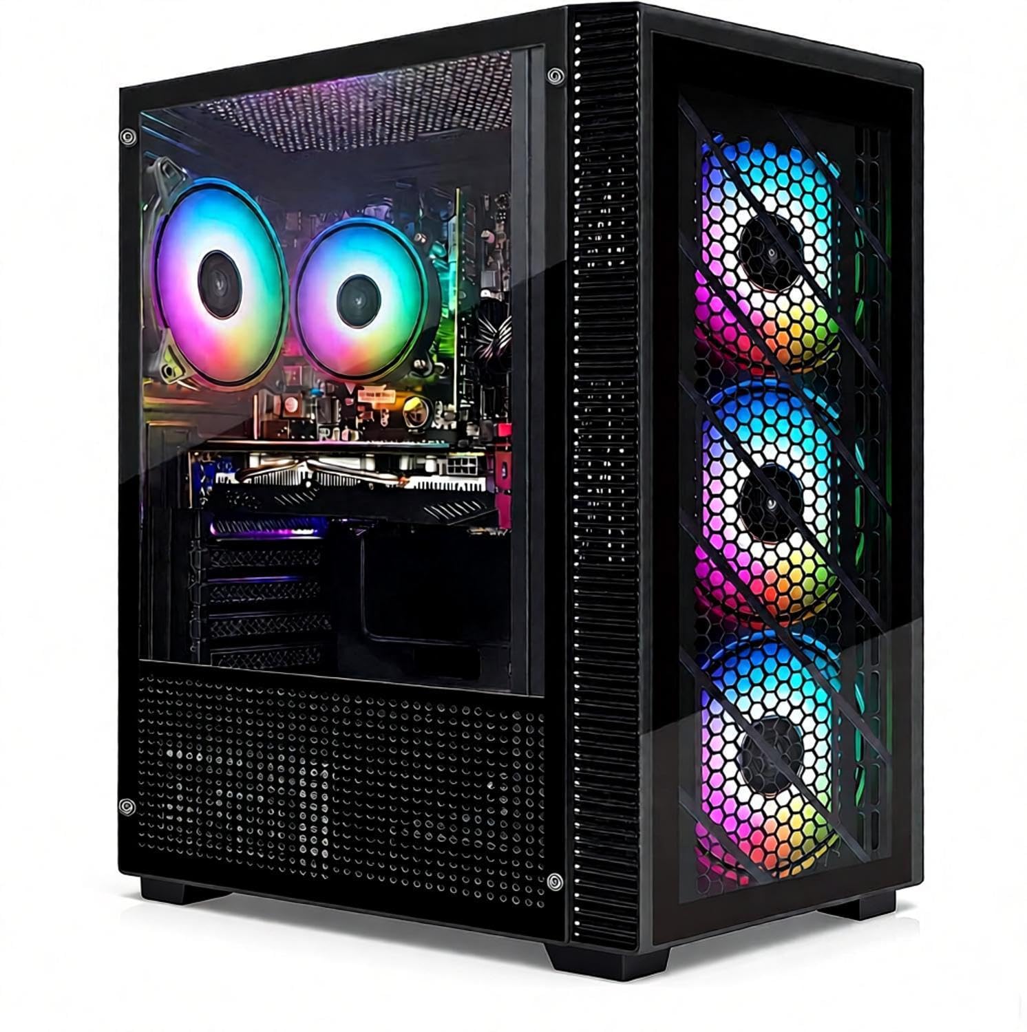 STGAubron Gaming PC Desktop Computer, Intel Core i5-9400F up to 4.1GHz, GeForce RTX 3050 6G, 16GB DDR4, 1TB SSD, WiFi 6, BT 5.0, RGB Fan x4, Windows 11 Home