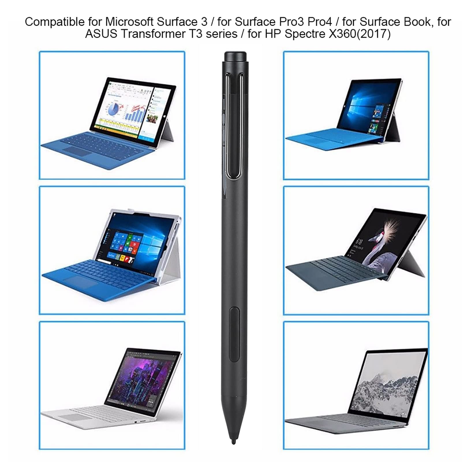 aqxreight Lápiz óptico Portátil Profesional para Tableta Activa para Control y Reacción Pro3 Pro4 StylusTablet StylusTouch Screen StylusTouch Screen Stylus PenActive Stylus Pen (Black)