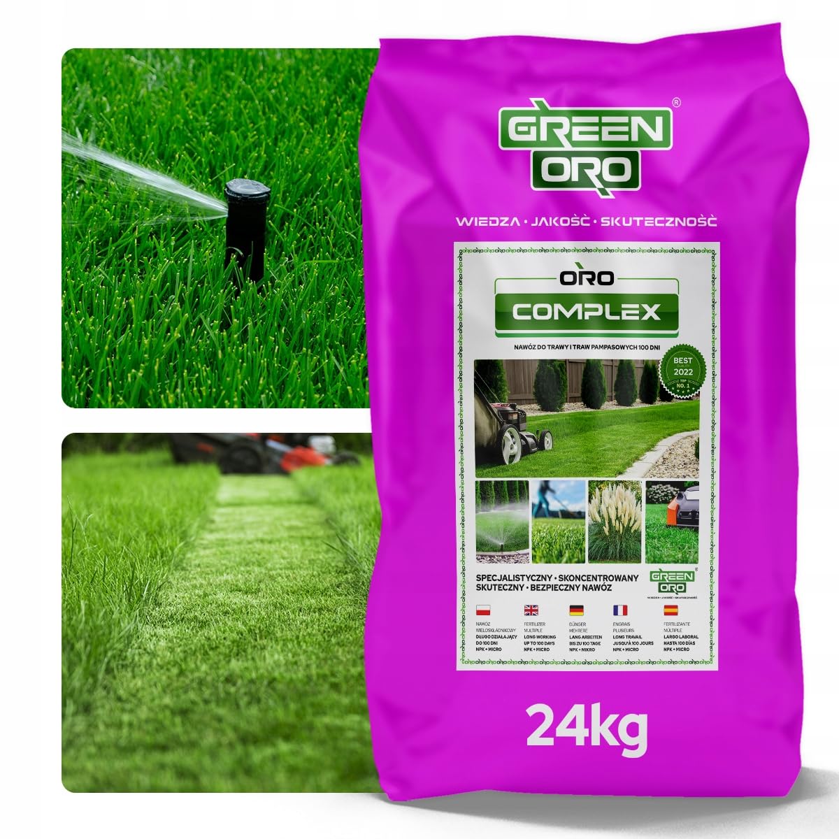 ORO COMPLEX 24KG - Fertilizzante speciale altamente efficace per la cura del prato e il controllo del muschio