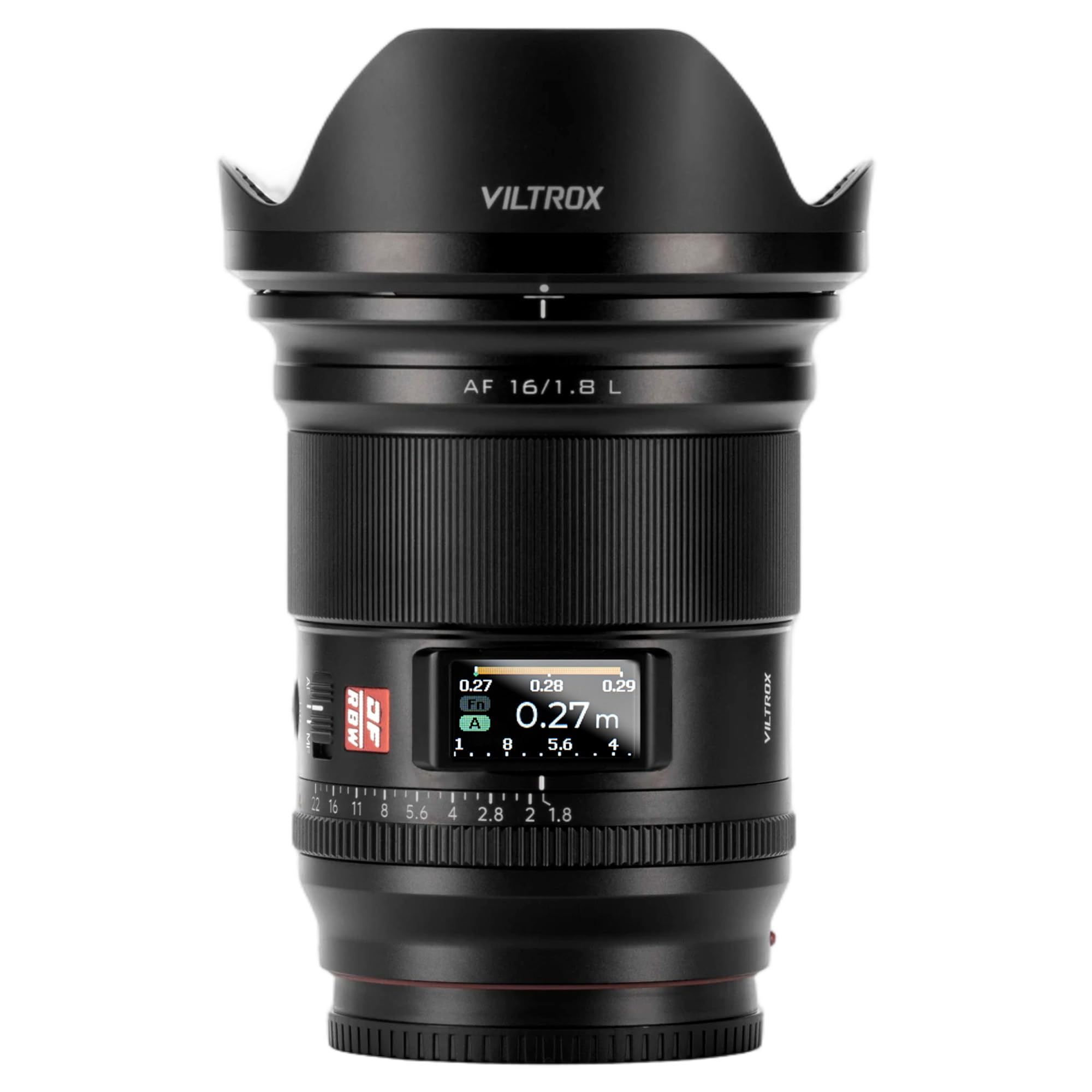 VILTROX 16mm f/1.8 L Lens Full Frame Wide Angle Autofocus Lens with LCD Screen Compatible with L Mount Cameras Leica SL SL2 SL2-S SL3 SL3-S/Lumix S1 S1R S1H S5 S5 II S5 II X S9 BS1H/Sigma fp BF fp L