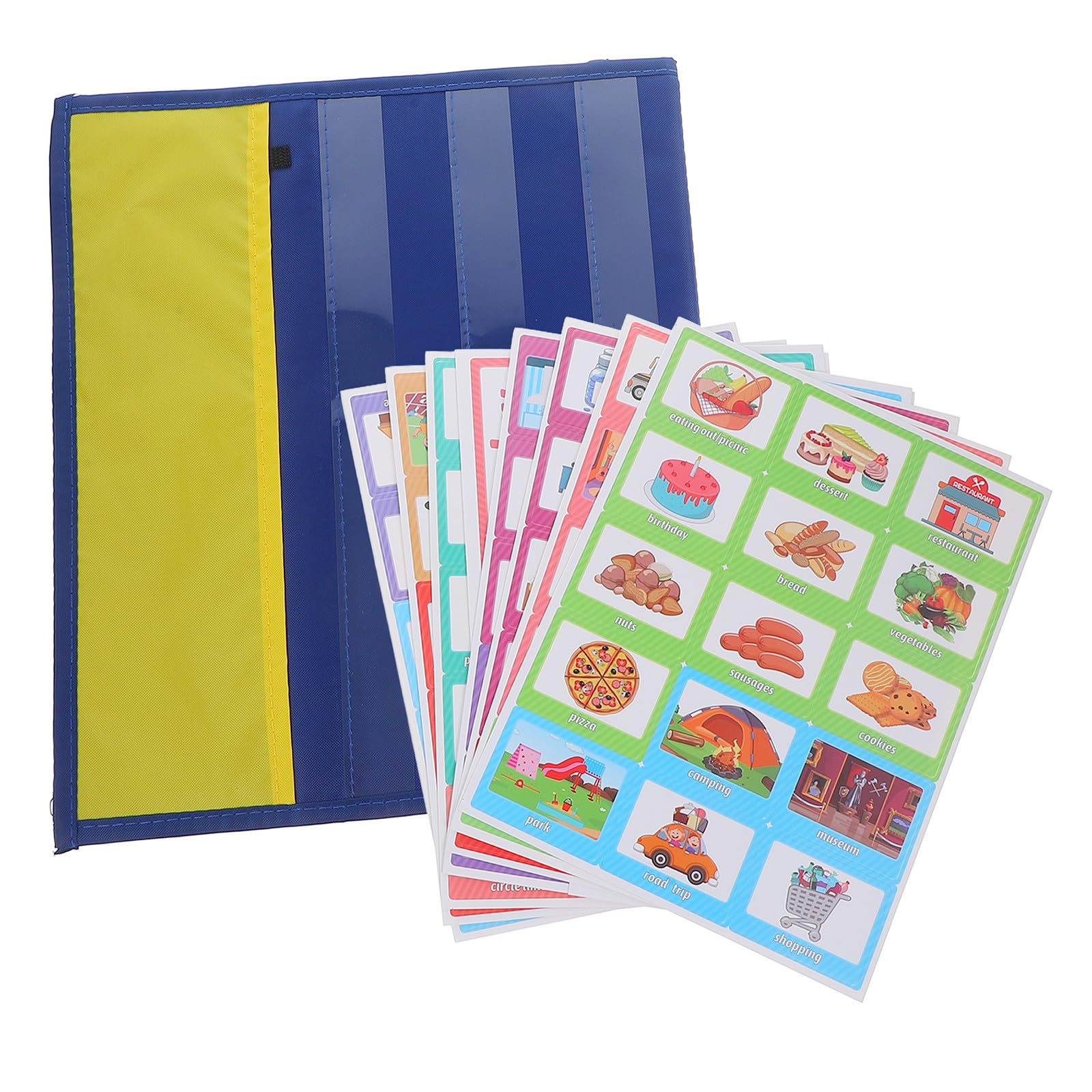 DINHEAROM Calendario Visual Infantil de Rutina Diaria Azul, Tablero de Tareas Material de Poliéster y Pvc, Adecuado para Uso en Escuela y Hogar