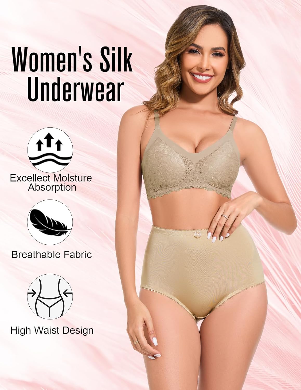 4Pack Women's High-Waist Light Tummy Control Girdle Panties Full Coverage Underwear Ladies Panties for Women - Image 2