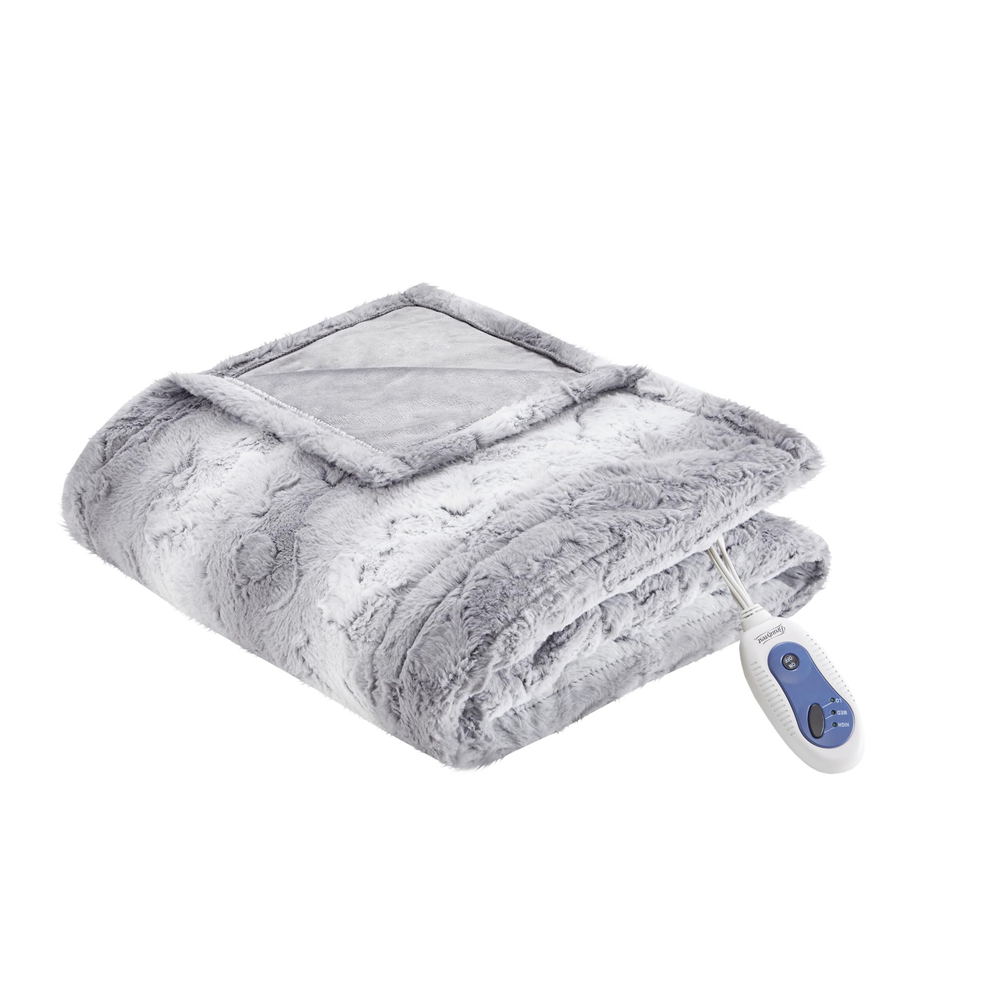 Amazon.com: Beautyrest Zuri Reversible Faux Fur to Mink Electric Blanket,  Auto Shut Off, Virtually Zero EMF, Multi Heat Setting, UL Certified,  Machine Washable, Grey Tip Dye Throw 50x70 : Everything Else