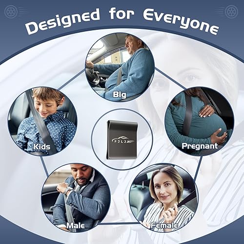 Miniatura 7 de Clips para cinturón de seguridad, aberturas bidireccionales, cómodo, 2 unidades, ajustador de cinturón de seguridad, protector universal de cuello