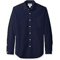 Amazon Essentials Camicia in Popeline a Maniche Lunghe Slim Uomo