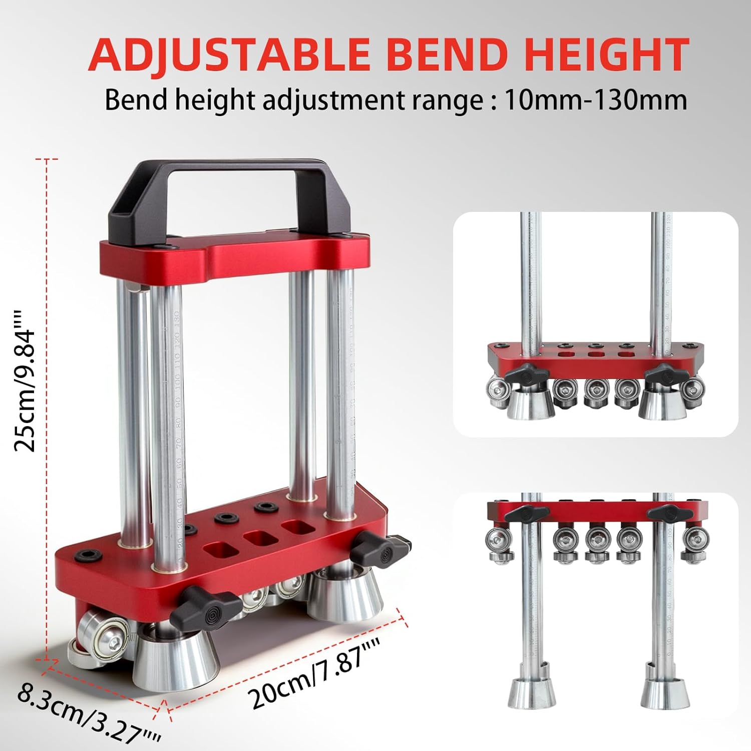Sheet Metal Roller 2 Station Edge Roller Bender, 0-100° Bending Range 0-130mm(0-5") Length Upgrade V-Roller & Quick Lock Knob, Lightweight Metal Roofing Tool for 29 to 22-Gauge Steel