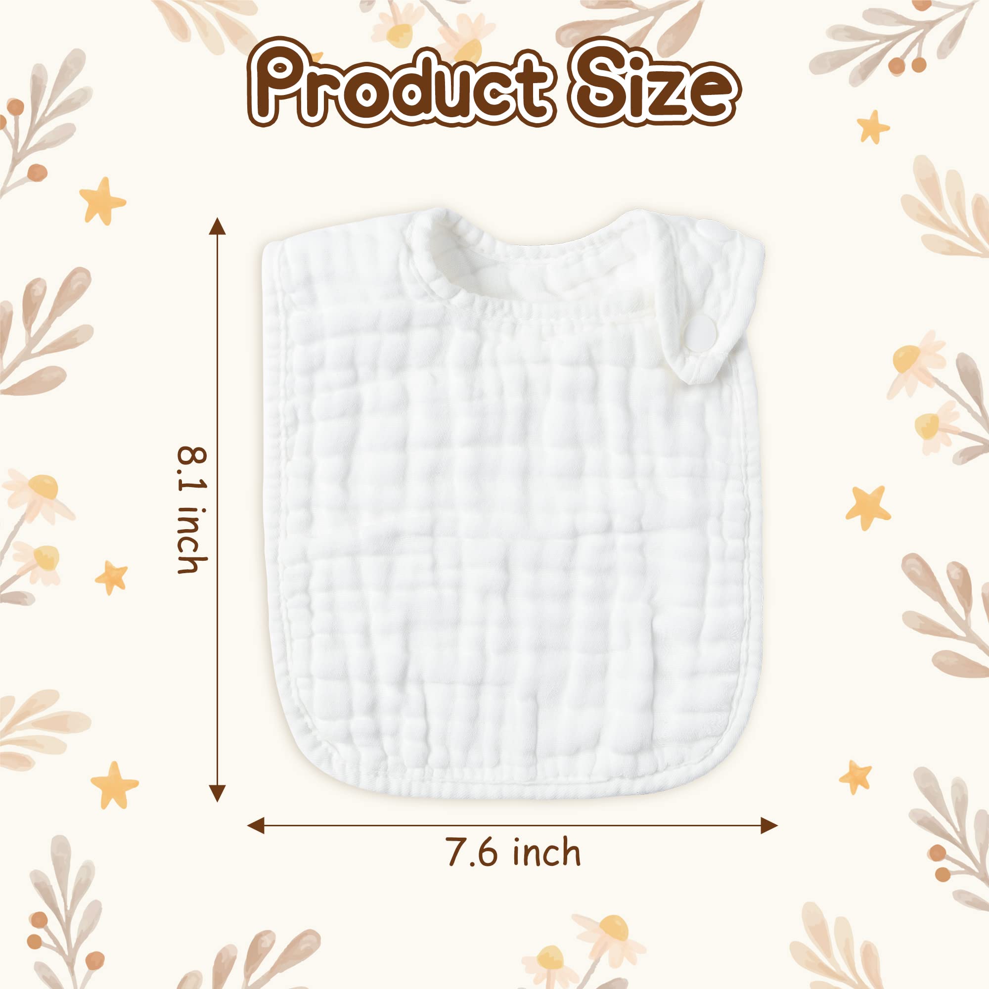 WATINC 10CS Bavoirs en coton absorbant pour bébé nouveau-né pour l'alimentation et la dentition - Bavoirs bandana pour garçons et filles - Bavoirs unisexes pour fête prénatale, cadeau d'anniversaire