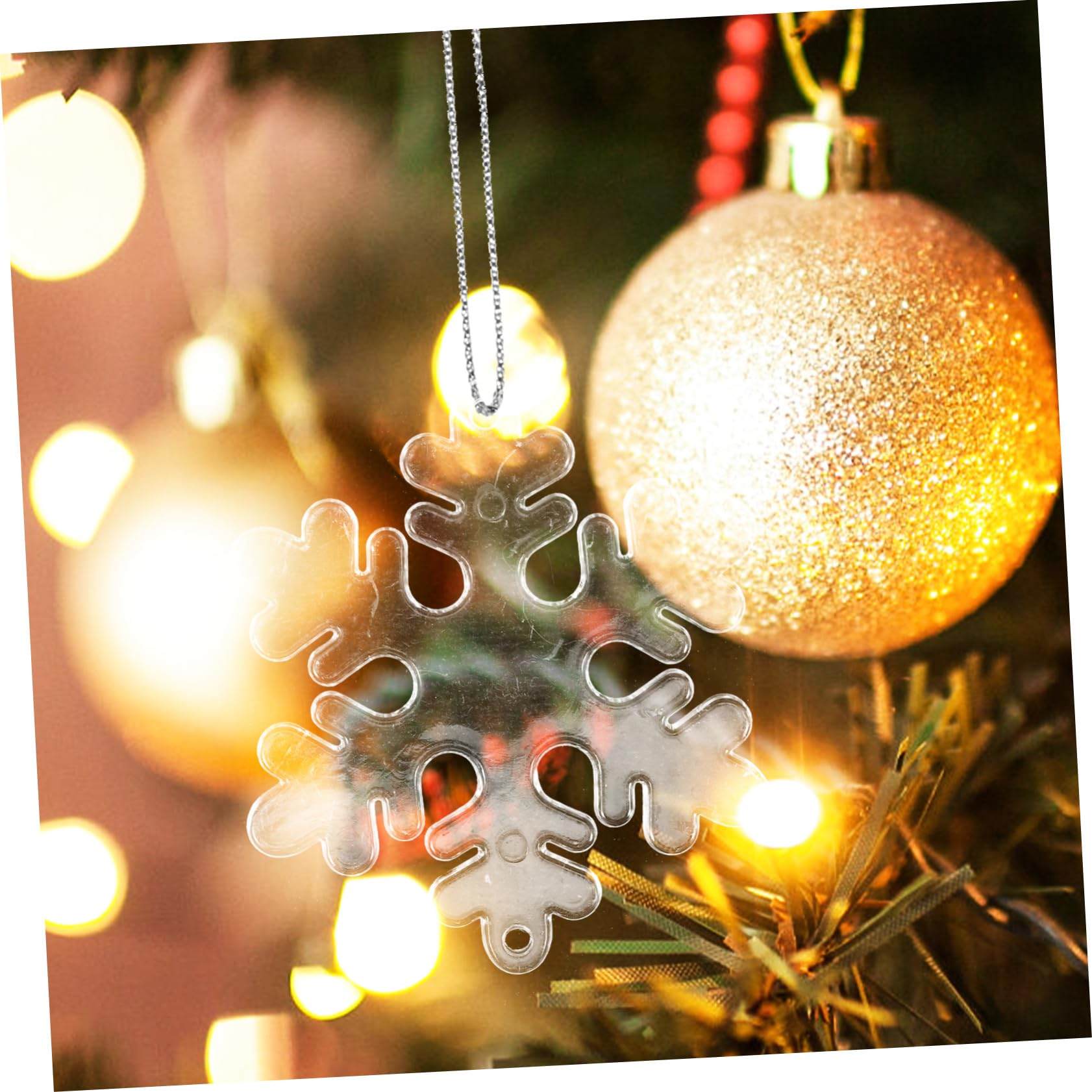 Cabilock 500 Pièces Flocon de Neige Transparent Ornements clairs de Flocon de Neige Pendentif Sapin de Noel Christmas Tree Decoration Christmas Tree Ornaments décors de Noël décor Suspendu