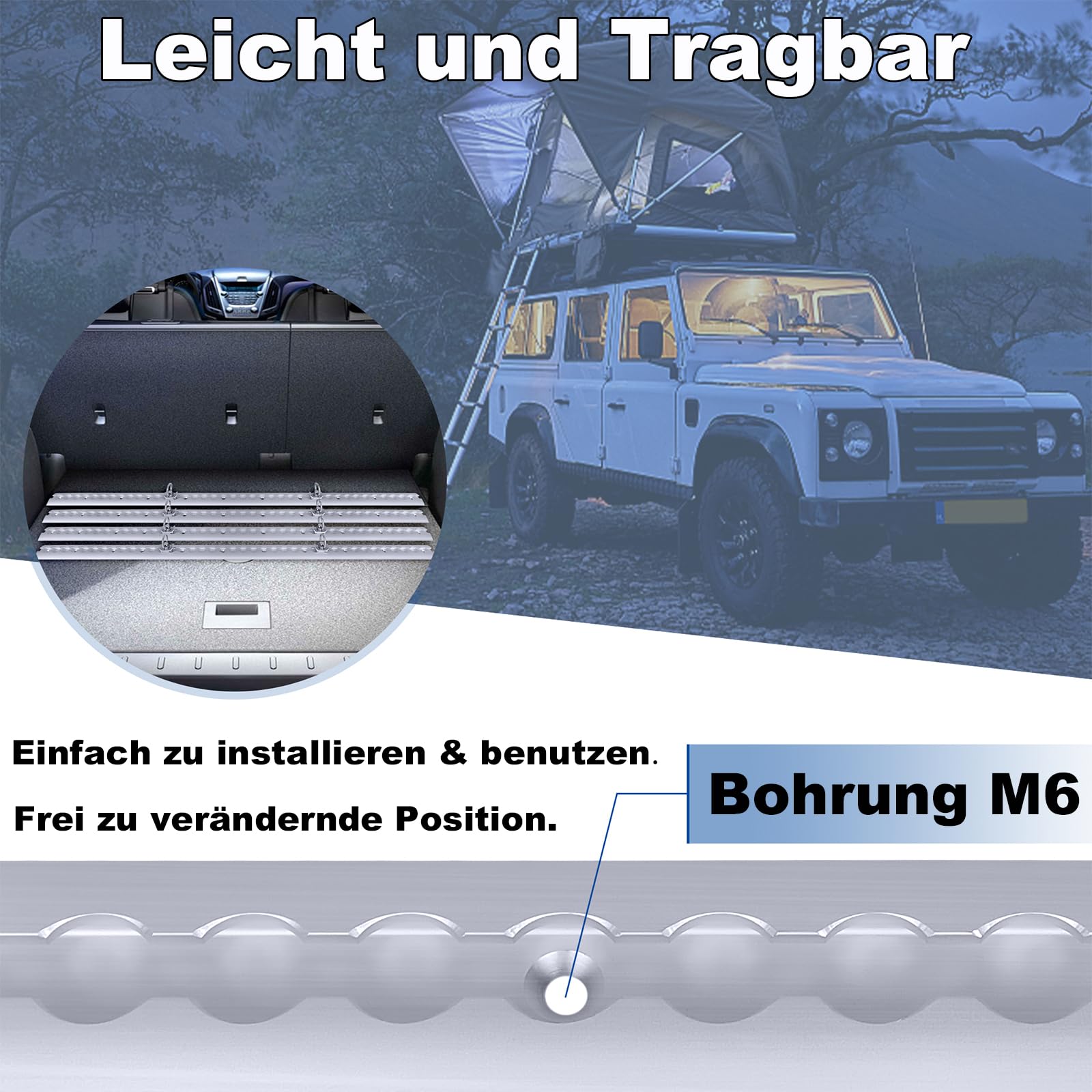 Aluminium Airline-railset, Zilver, Halfronde Vorm Voor Het Vastzetten Van Ladingen Voor Campers Aanhangers Vrachtwagens Geboorde Sjorrail