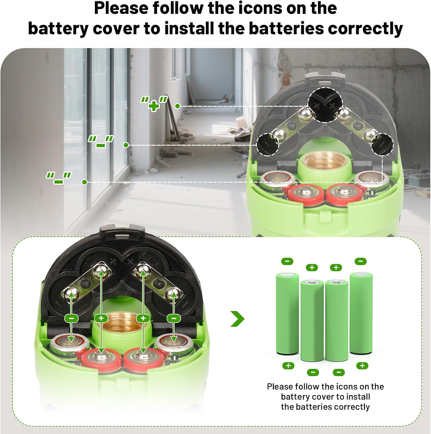 Laser Level with Tripod 60 Inch, Huepar Self Leveling Laser Level with 2 Plumb Dots -Green Cross Line Laser Leveler Tool with 360° Horizontal and 140° Vertical Line for Construction & Home Use 621CGT