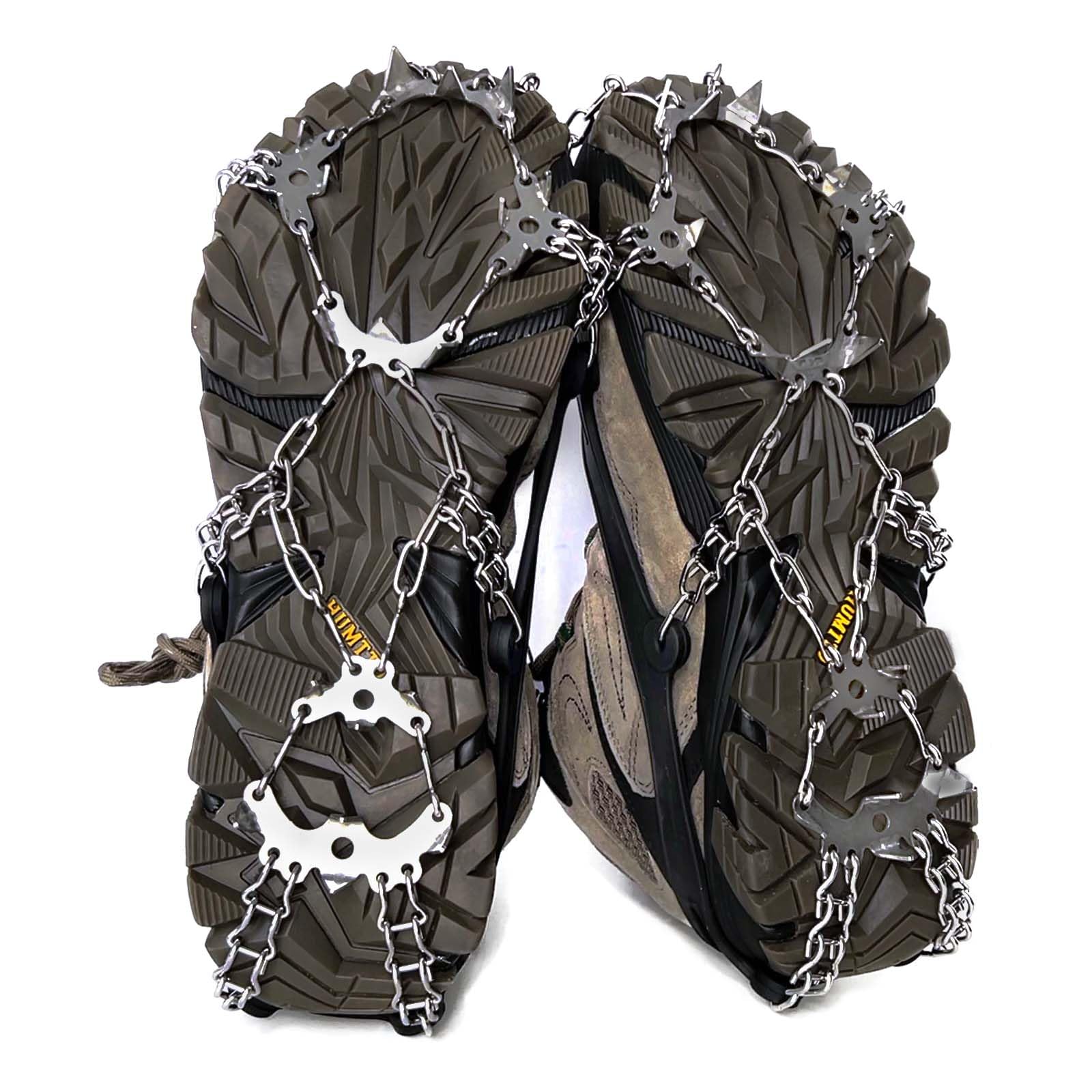 Ice Snow - Ramponi antiscivolo a 19 punte, per scarpe da ghiaccio, per passeggiate invernali all'aperto, alpinismo ed escursionismo