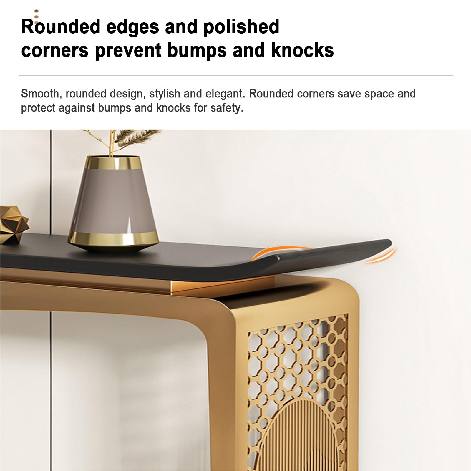 Stolik konsolowy retro do przedpokoju, wąski stolik do sofy z nogami ze stali nierdzewnej, idealny do przedpokoju, przedpokoju lub za kanapą, stylowy i funkcjonalny design