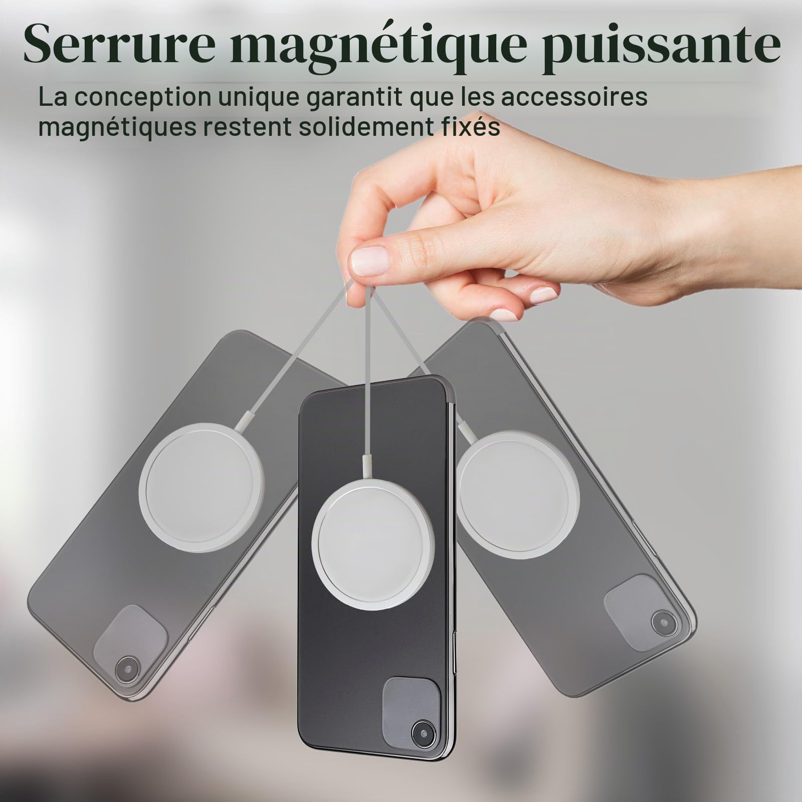 Lot de 12 anneauxmagnétiques pour coque de téléphone portable - Anneau magnétique en métal autocollant - Plaque métallique pour voiture