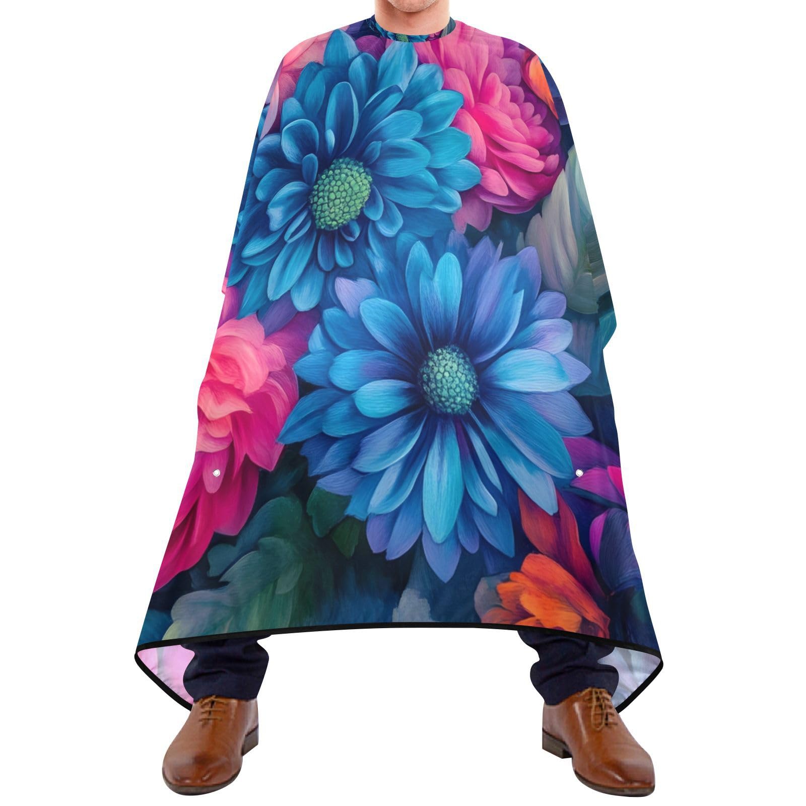 Hezely Summer Flower Hair Dye Cape, Barber Cape for Adults,Waterproof Salon Cape,Waterproof Hairdressing Styling Hair Cutting, 65