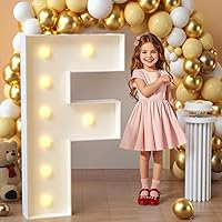 Vista 58 de imprsv Letras iluminadas de marquesina, letras de mosaico de 4 pies con luz para decoración de fiesta de graduación de baby shower, grande B