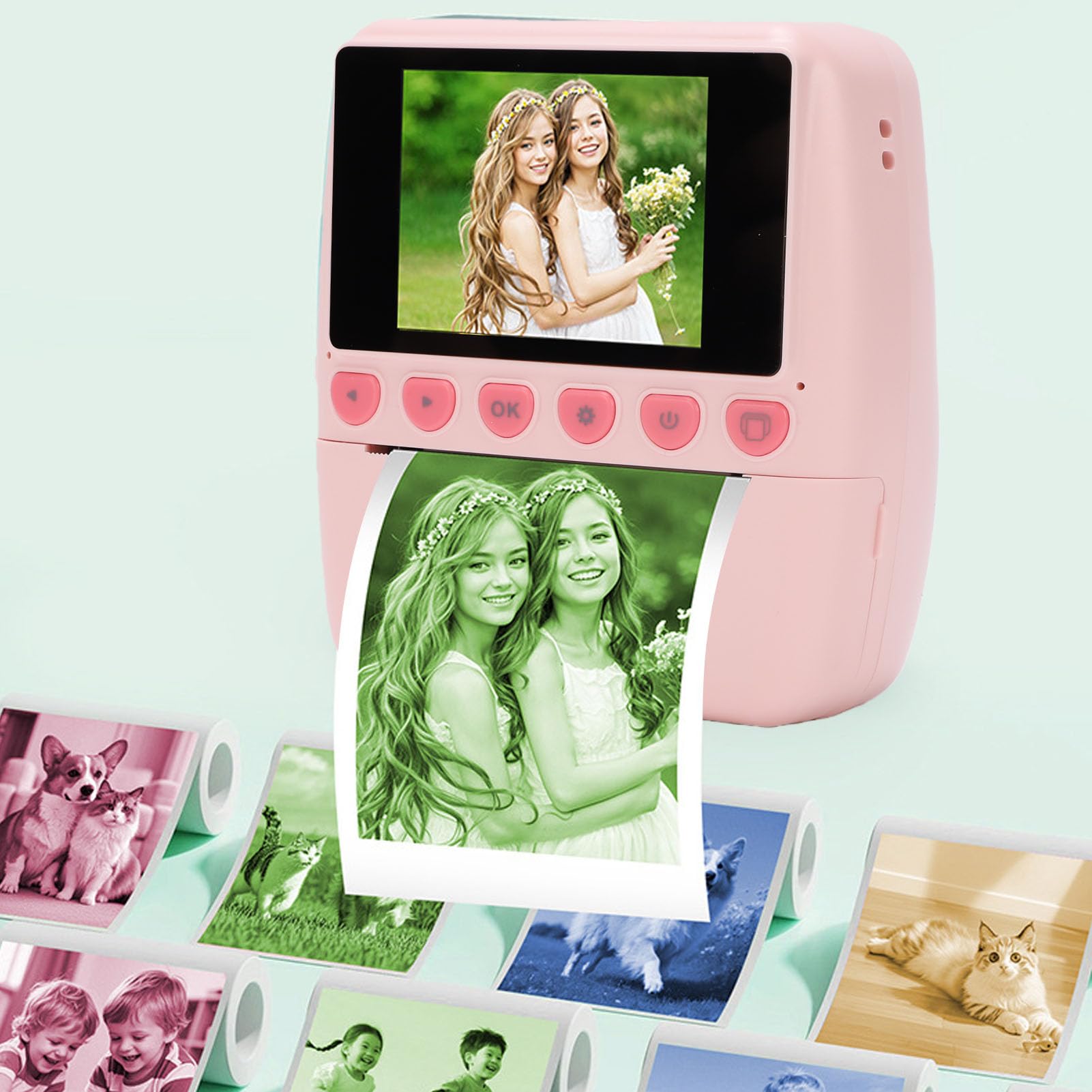 Naroote Fotocamera Istantanea per Bambini, Macchina Fotografica con | Fotocamera Stampabile, Corpo in ABS, Carta Termica, Uso Interno/esterno