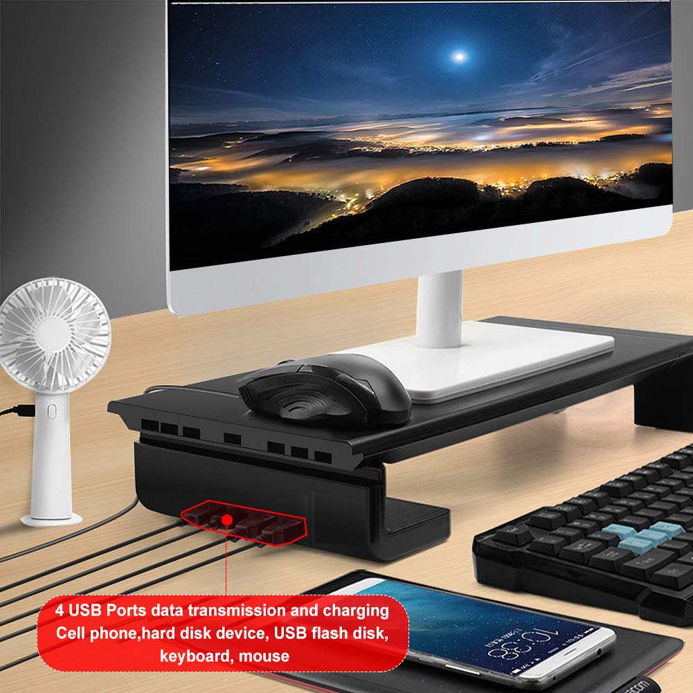 Buy Tuo3eu Monitor Stand Riser with 4 USB Ports Support Data Transfer