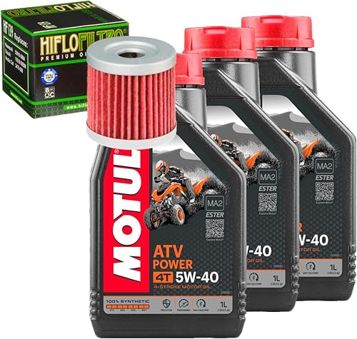 Kit de cambio de aceite y filtro compatible con Arctic Cat 400 DVX RAD Powersports SySynthetic 5W-40 2007
