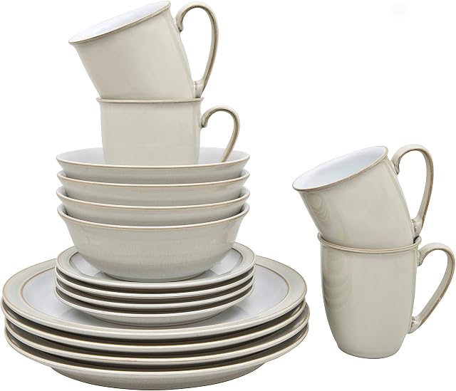 Denby 16040950 Linen 16 Piece Boxed Tableware Set