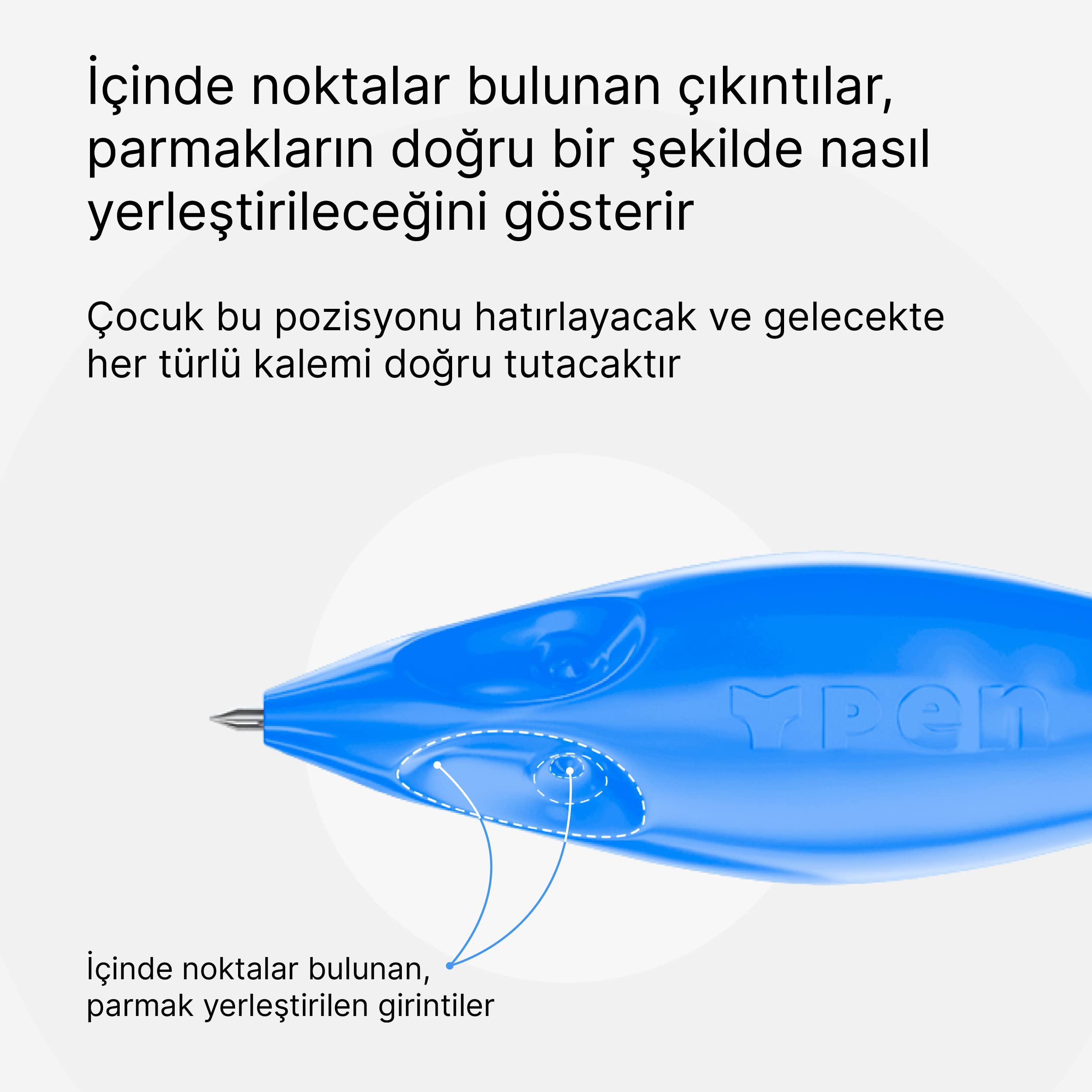 YPen özel Eğitim eğitmen kalemi, çocuklara yazmayı öğretmek için tasarlanmıştır (6-9 yaş) (Mavi)