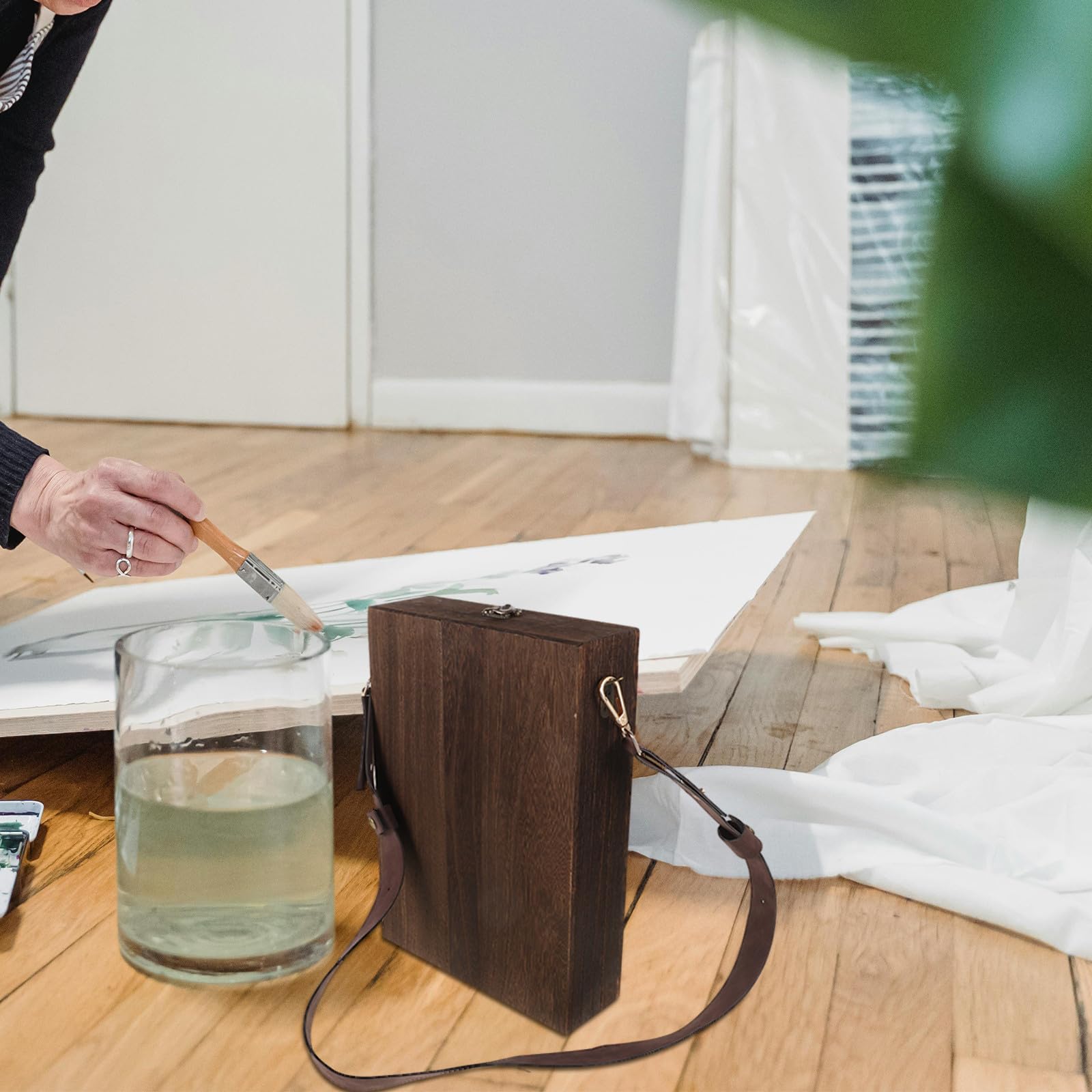 Holibanna Scatola Portaoggetti in Legno per Artisti e Cancelleria, Organizzazione della Scrivania, Facile da Riporre, Uso in Workspace e Outdoor