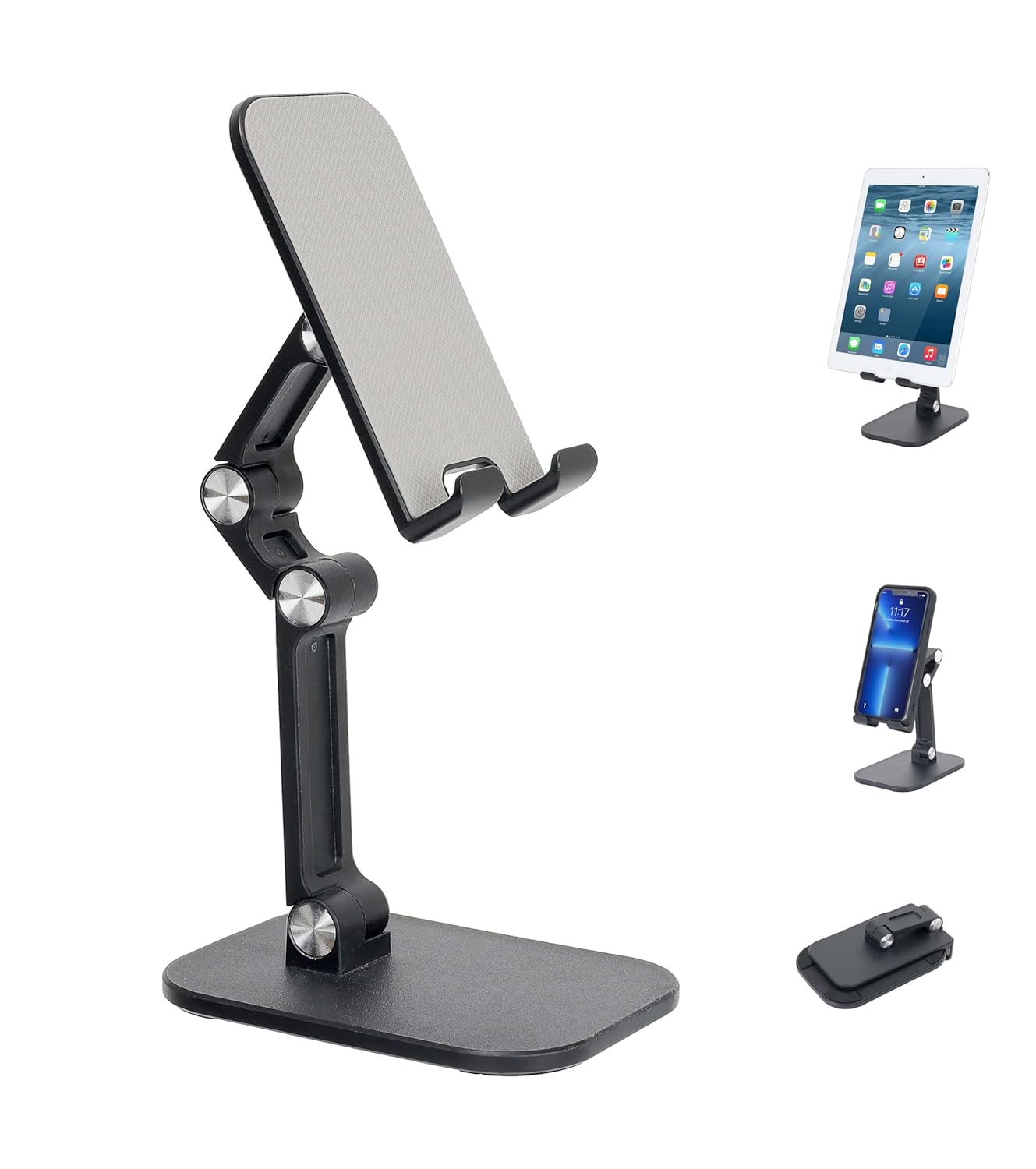 Fancial Cell Phone Stand iPad Adjustable Height and Angle Stand for Desk Foldable Holder Taller iPhone Compatible 4-11