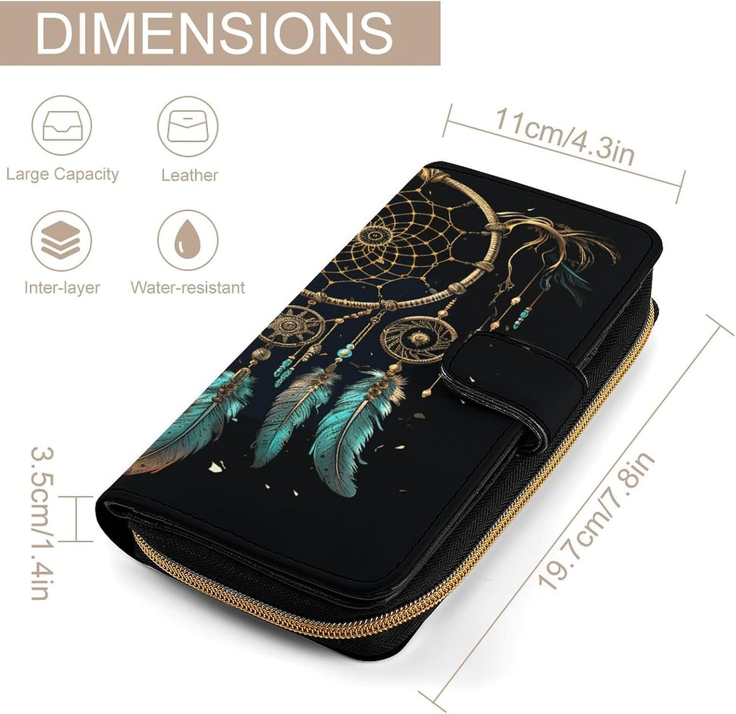 Dark Dream Catcher Travel Wallet for Men & Women RFID Blocking Card Organizer Credit Card Holder Large Capacity