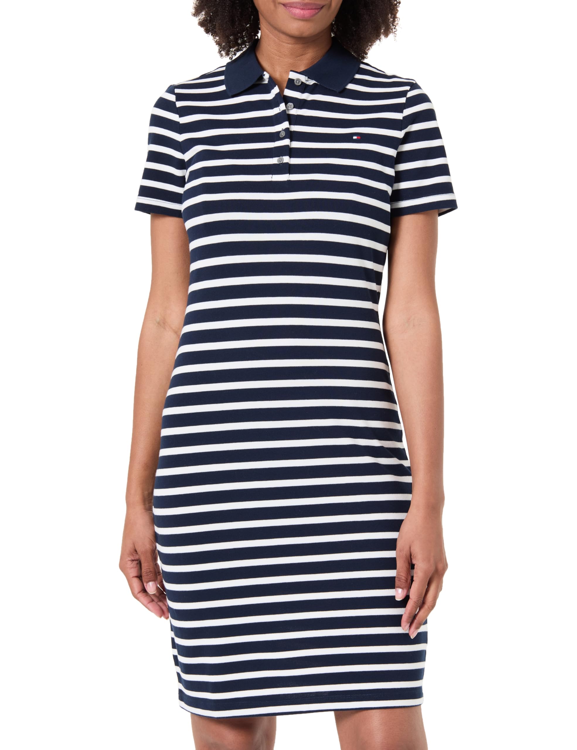 Tommy Hilfiger Damen Polokleid 1985 Slim Pique Polo Dress Ss Slim Fit