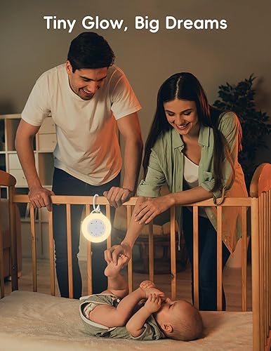 Miniatura 4 de b&h Máquina portátil de ruido blanco con luz nocturna, máquina de sonido para bebé, altavoz Bluetooth, 24 sonidos relajantes, luz de 9 colores,