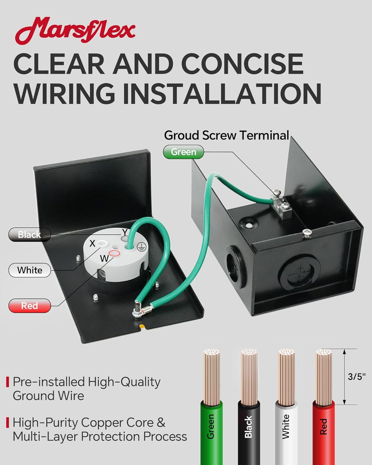 Marsflex 30 Amp Generator Power Inlet Box, 4 Prong Pre-Drilled NEMA 3R L14-30P Inlet Boxes for 125/250V, 7500W, Weatherproof with LED Indicator, for RV Outdoor Use, ETL Listed