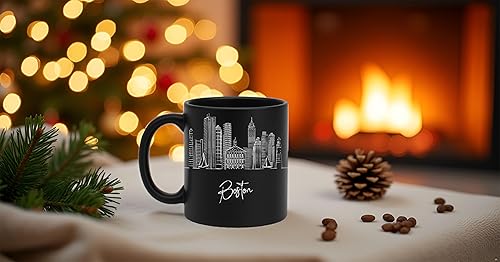 Vista 278 de TJ Originals - Taza de café Boston Massachusetts, regalo de taza de café de recuerdo de viaje turístico, taza de cerámica Skyline de 11 oz, taza