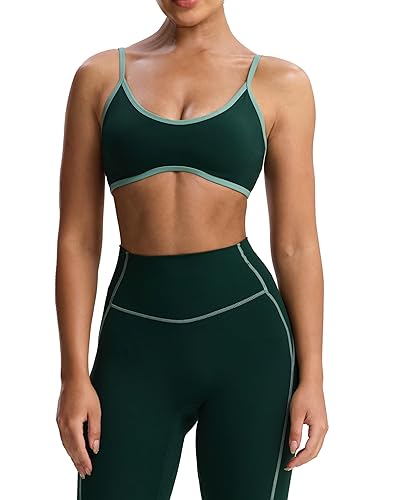Aoxjox Women's Color Block Workout Sports Bras Fitness Lexi Lined
