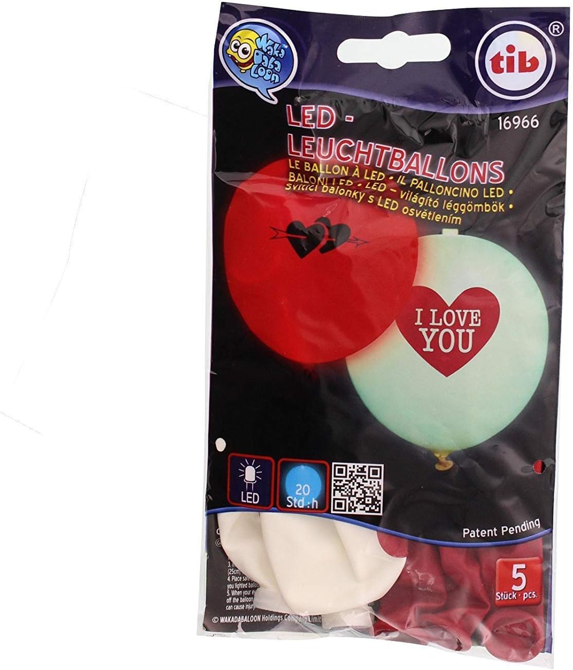 TIB Love You Bright Led Balloons Set of 12 Box Per Elevation Cardboard, Multicolour, One Size