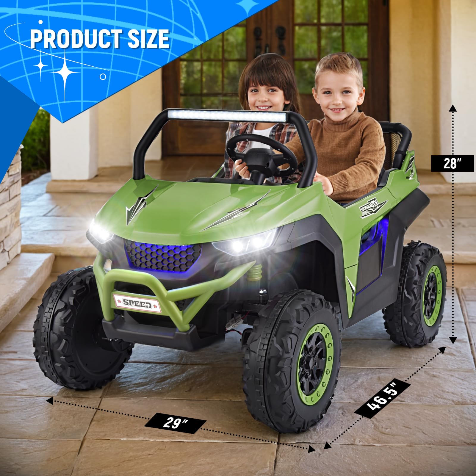 Amazon.co.jp: Joywhale 24V 2人乗り 子供乗り UTV車 パワフル電気