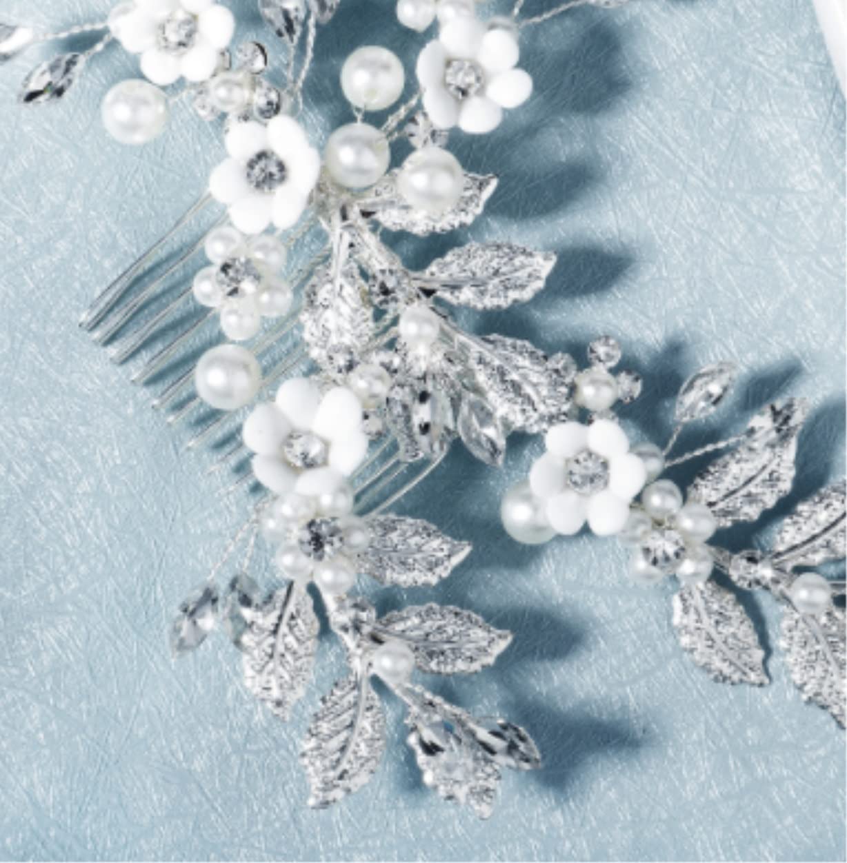 Grzebień do Włosów dla Panny Młodej Akcesoria do grzebieni bocznych dla kobiet z pomponem Retro ozdobne klipsy do włosów z grzebieniami Rhinestone Flower Spinka do włosów Grzebień do Włosów ślubna (B