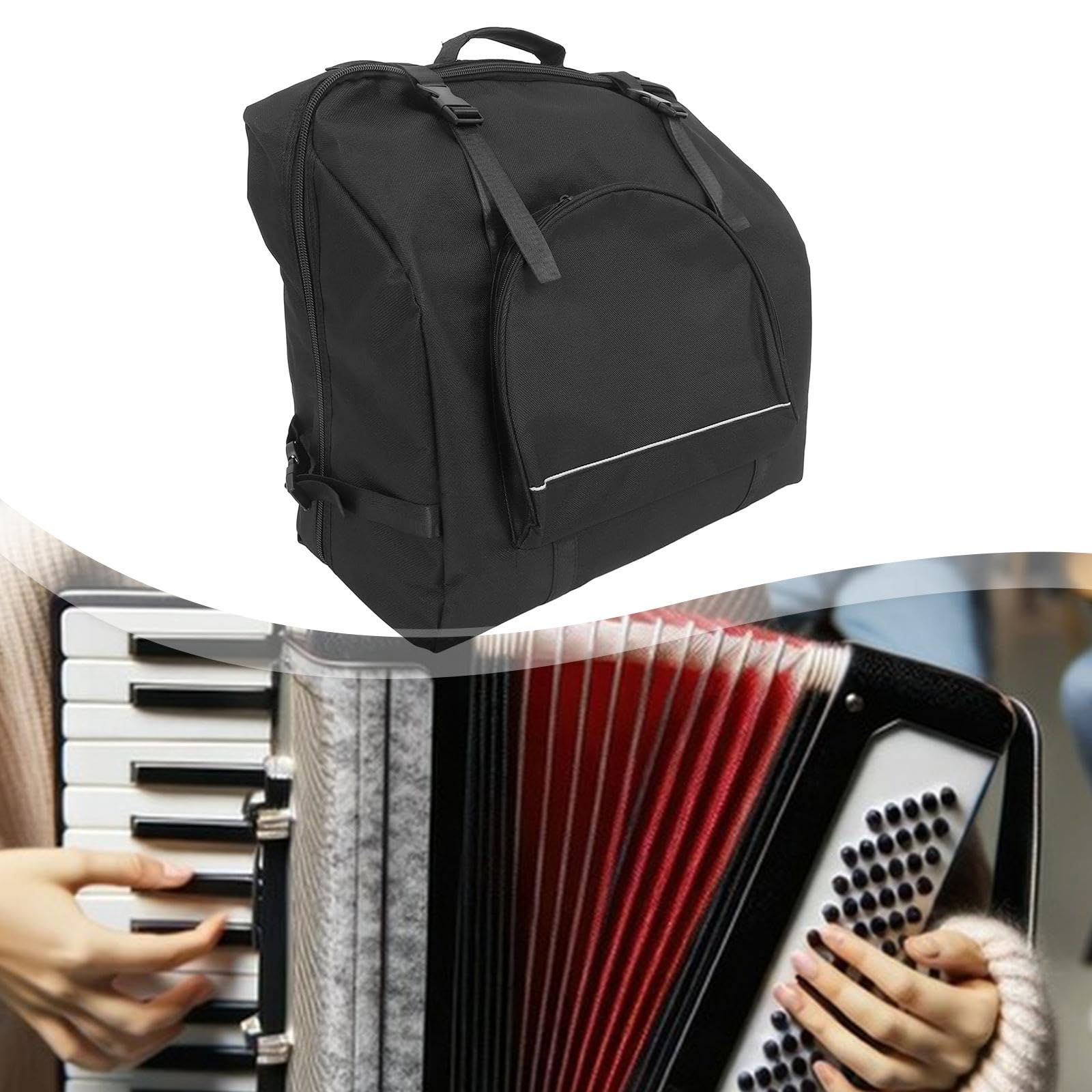 Sac à Dos pour Accordéon, Housse de Transport Rembourrée avec Sangle Dorsale Réglable, Étui de Protection pour Concerts et Déplacements, Résistant, Design Fonctionnel et Confortable, S