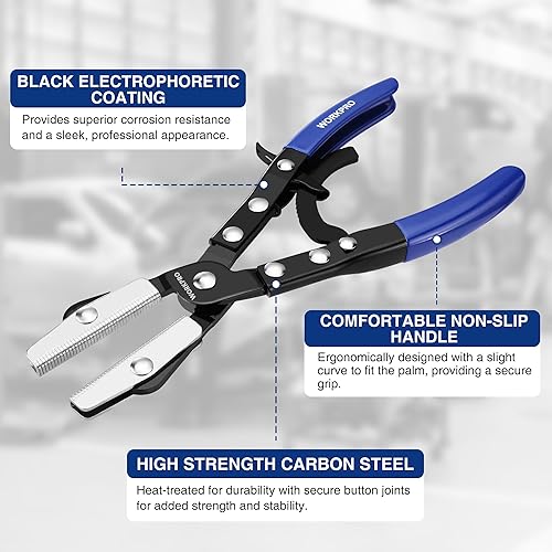 Miniatura 3 de WORKPRO Juego de alicates de manguera de trinquete de 3 piezas, 8 pulgadas, 10 pulgadas, 12 pulgadas, juego de alicates de manguera de bloqueo con