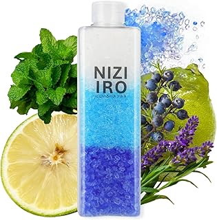 入浴剤 バスソルト プレゼント ギフト 【そのまま渡せる】にじいろアロマバスソルト グラデーション ボトル (4_OCEAN)