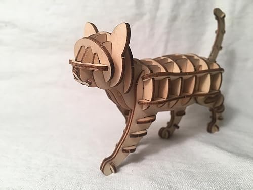 Miniatura 7 de Vyperion Rompecabezas de madera 3D para mascotas, caja de animales para gatos  Kit de modelo de madera contrachapada para adultos, adolescentes y