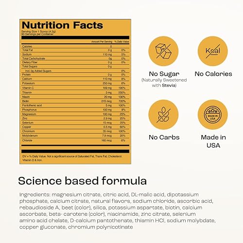 Miniatura 15 de KEY NUTRIENTS - Polvo de electrolitos, mezcla de bebida de limonada rosa fresca, polvo de hidratación, sin azúcar, sin calorías, sin gluten, polvo