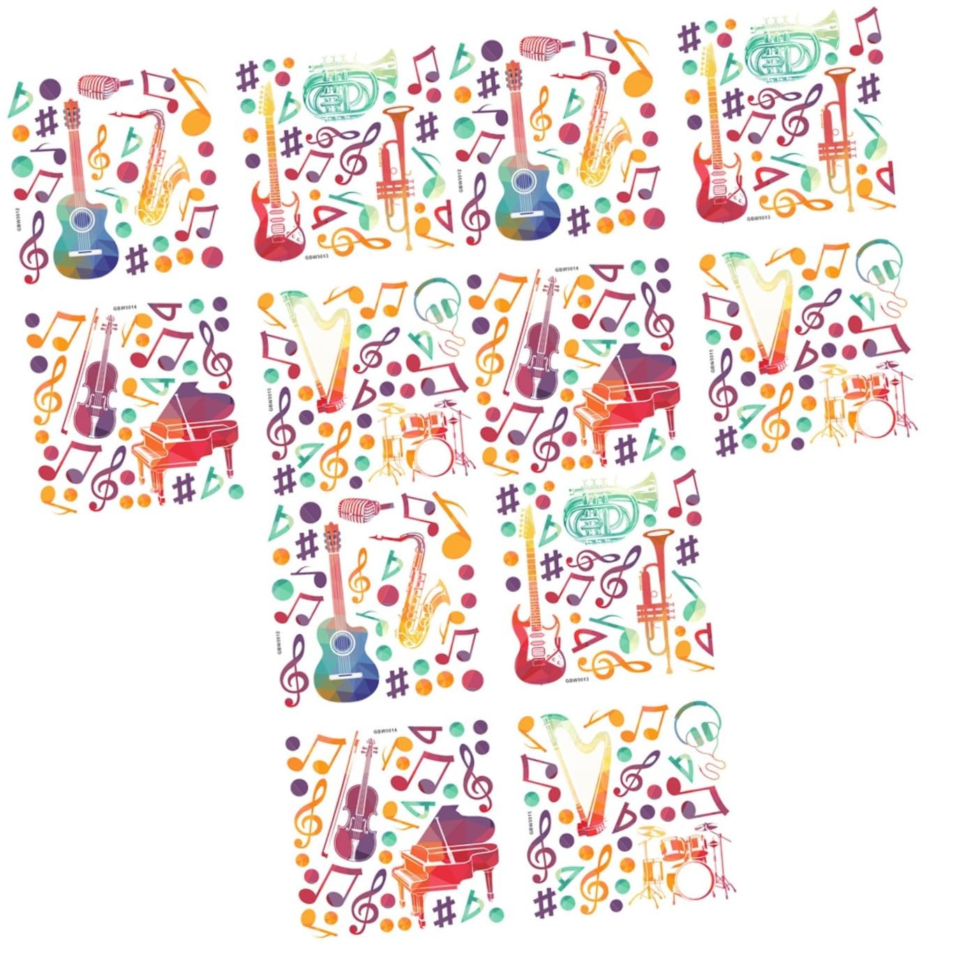 Hemobllo 3 Ensembles Autocollants Décoratifs De Note De Musique Adhésif Mural Stickers Mural Room Decoration Autocollants Muraux Créatifs Pour Autocollant Mural Créatif 4 Pièces * 3