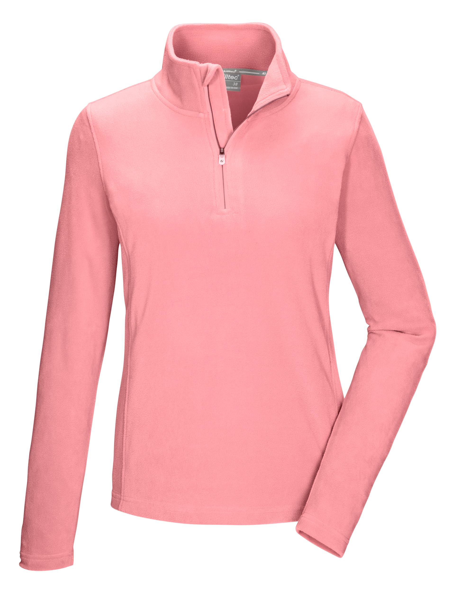 Killtec KSW 101 WMN FLC SHRT Women's Fleece Shirt with Stand-Up Collar and Zip Light Pink, 50, 40880-000