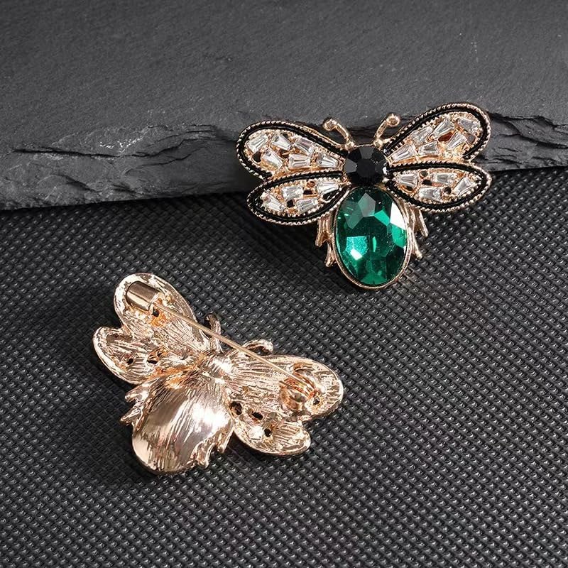 Rhinestone Bee Brooches Pins Vintage Insect Themed Lapel Pin for Women Stylish Accessories for Birthday Dating Party - Image 4
