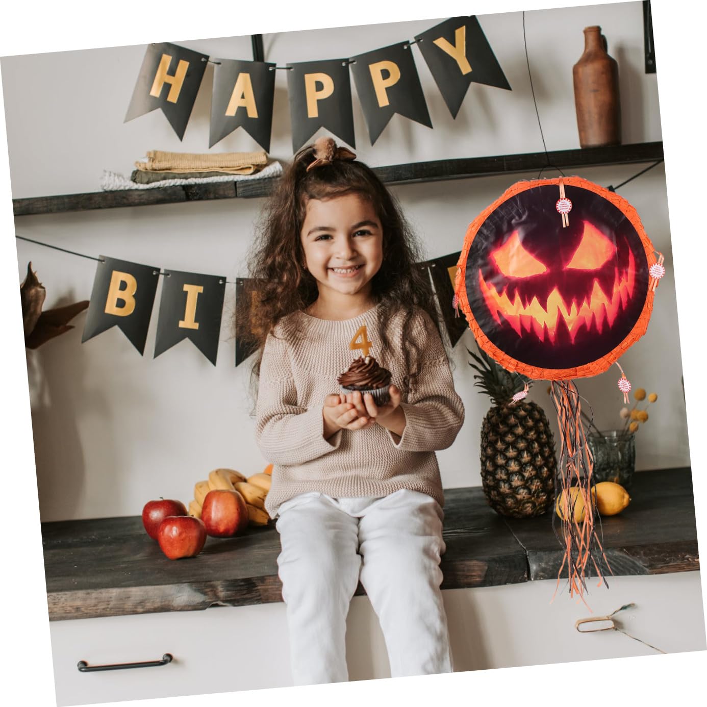 Halloween Kürbis Pinata mit Füllung Lustige Party Dekoration für Faltbare Halloween-deko für Drinnen und Draußen Partyspiel für Geburtstag und Festlichkeiten