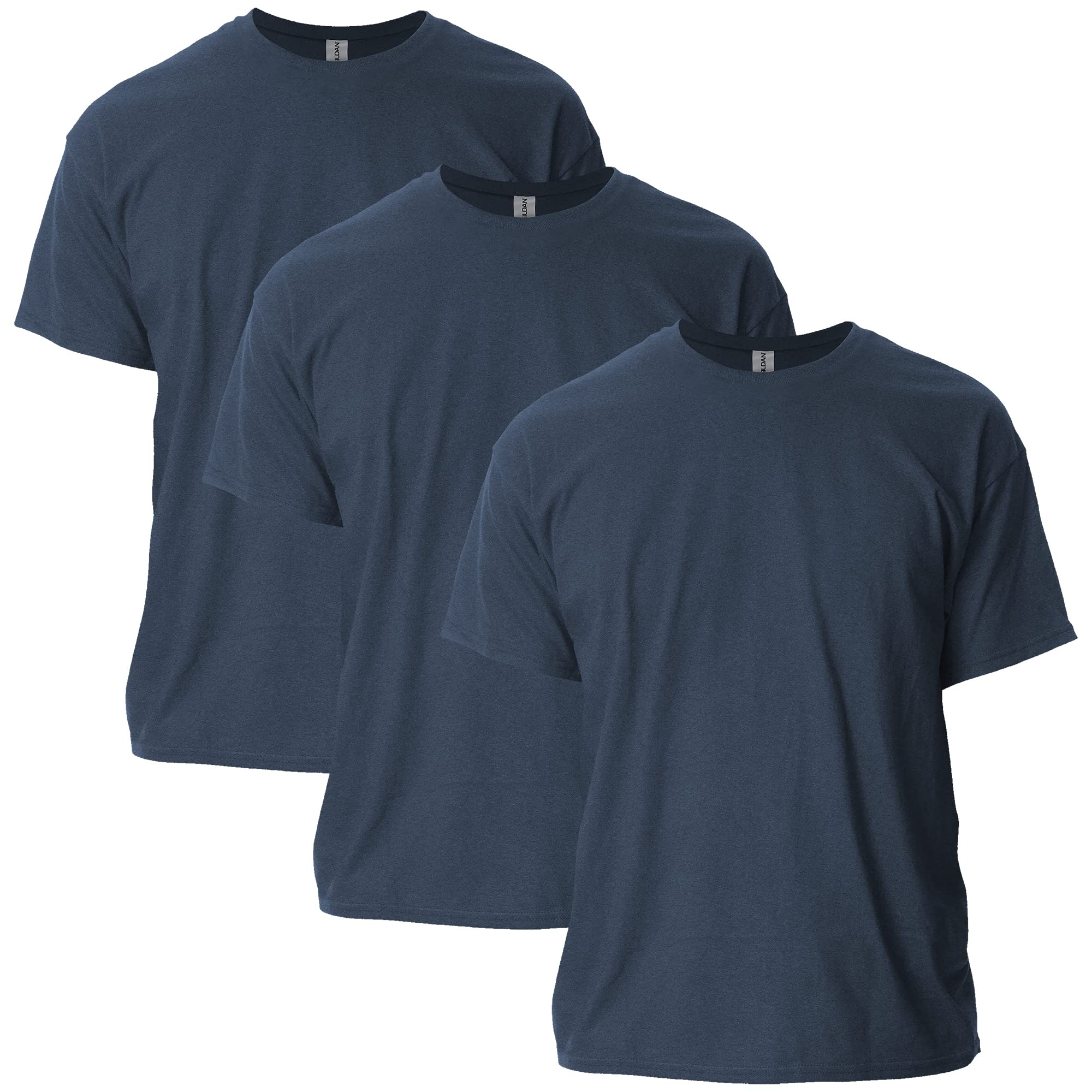 Gildan Mens Ultra Cotton T-Shirt Style G2000 T-Shirt, Heather Navy (Pack of 3), L