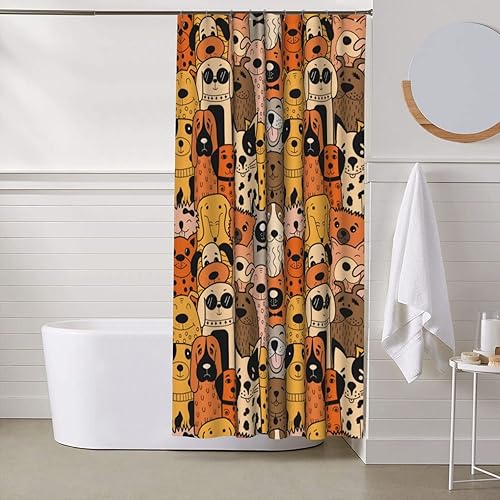 Miniatura 6 de Funny Doodle Dog Bathroom Shower Curtain Sets,Long Funny Shower Curtains for Bathroom,Cute Cortinas De Baño Bathroom Curtain Washable,Waterproof